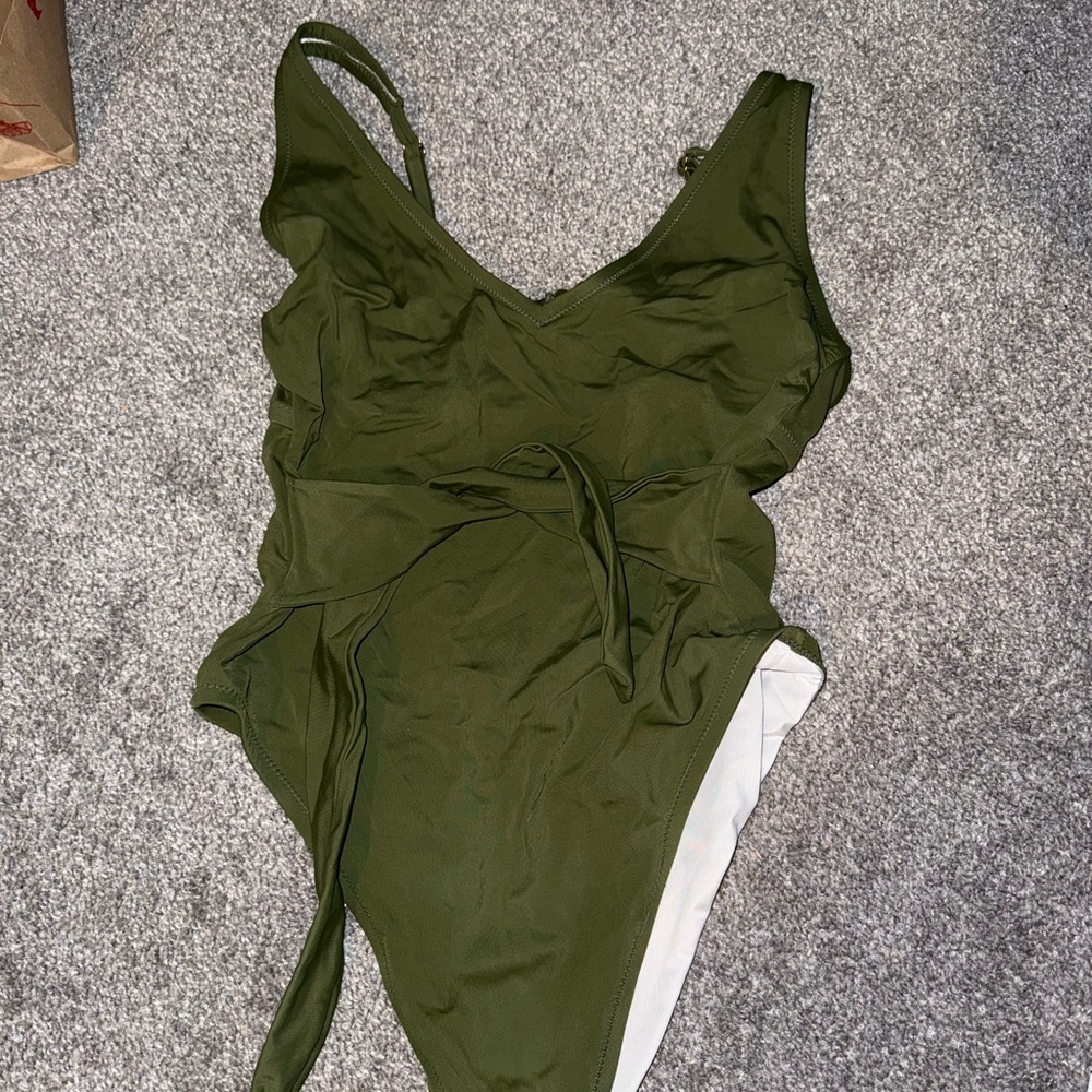 Green one piece swimsuit